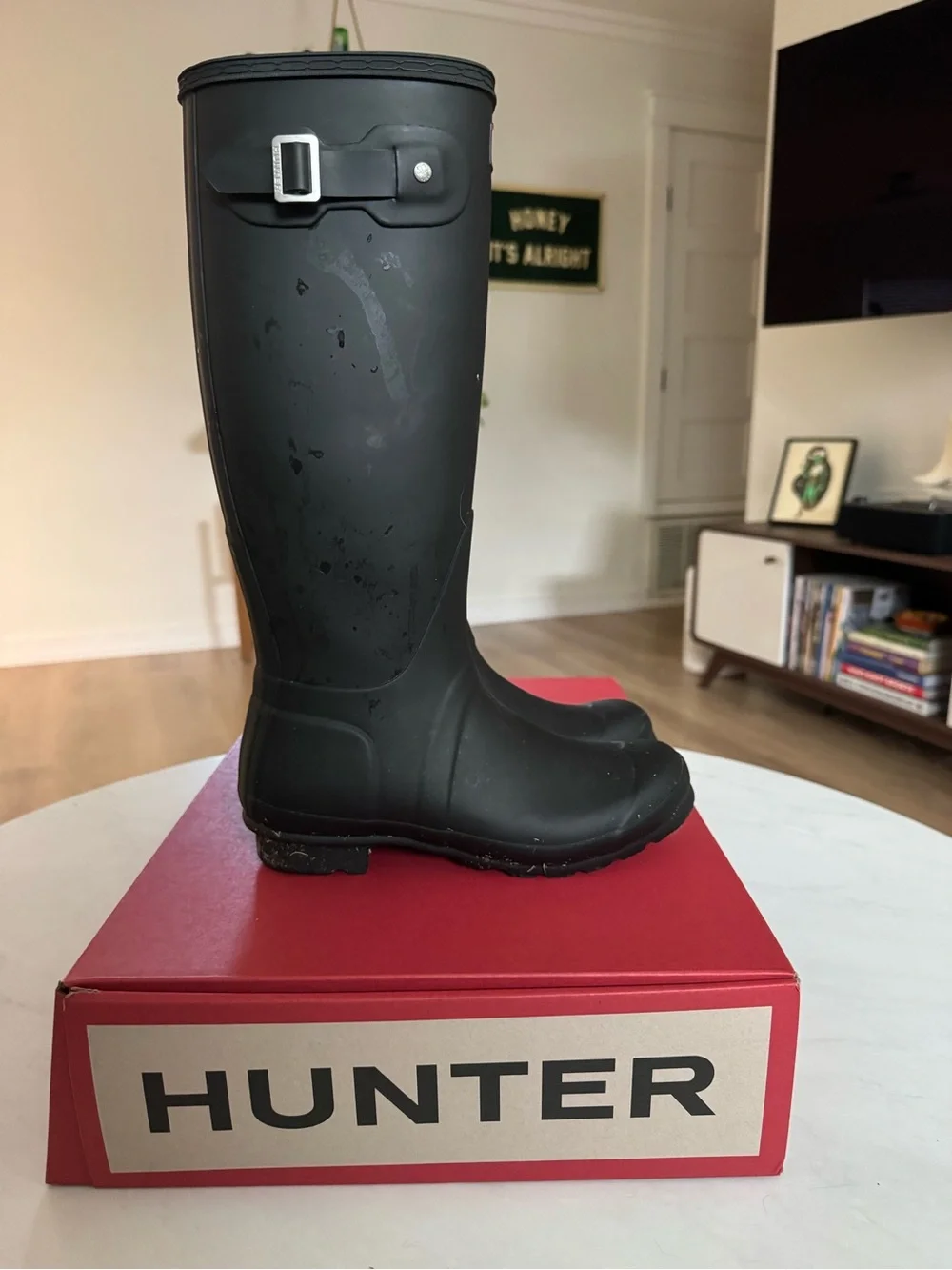 Hunter Matte Black Tall Waterproof Boots